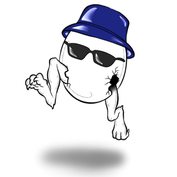 Tekk Egg wearing sunglasses and a blue hat